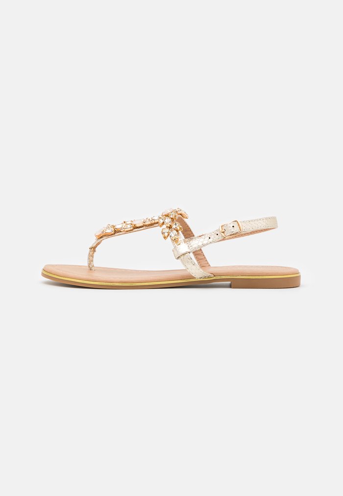 Sandales Anna Field T-bar Doré Femme | RZW-6511698